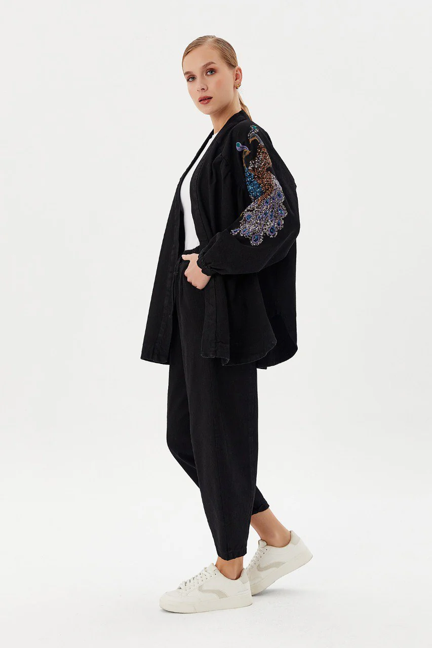 Kimono bohème à broderie