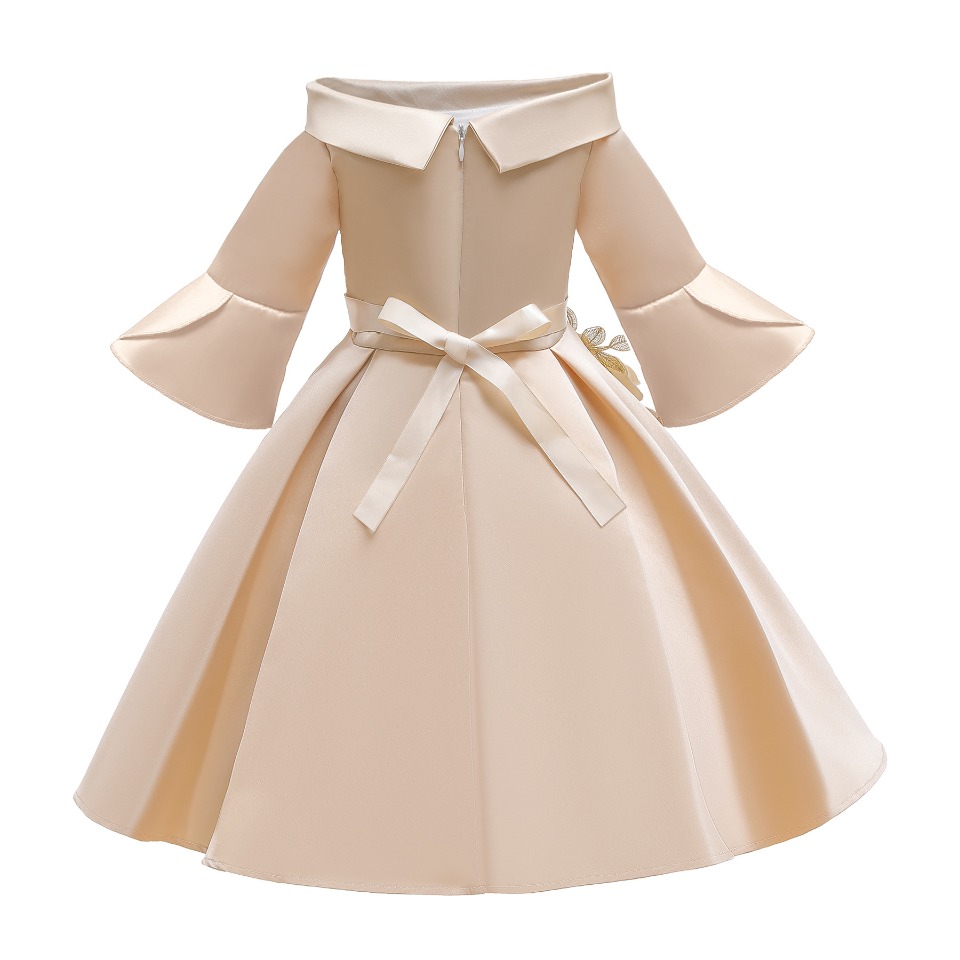 Robe Princesse Manches Longues Champagne – Image 3