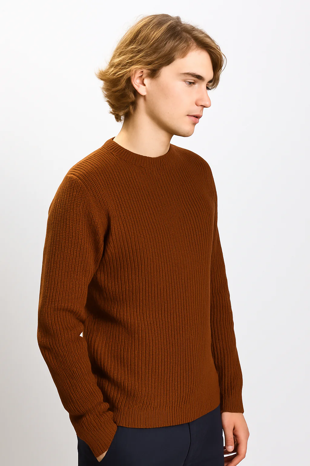 Pull Homme – Col Rond Maille côtelées – Image 2