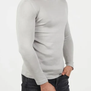 Pull col rond gris homme stylé