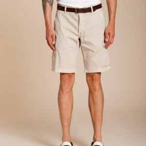 Chile bermuda cargo homme en satin stretch slim fit ①