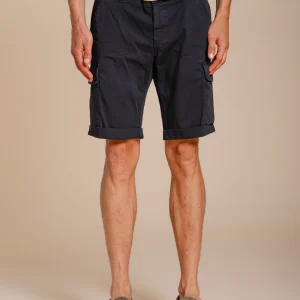 Chile bermuda cargo homme en satin stretch slim fit ①