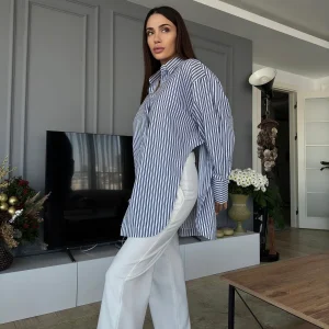 Chemise blanche à rayures