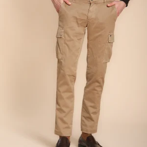 Chile pantalon cargo homme en gabardine extra slim fit ①