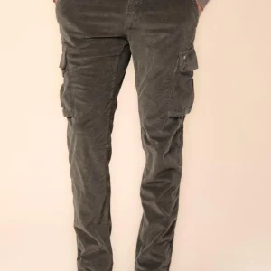 Chile pantalon cargo homme en velours 500 raies extra slim fit ①