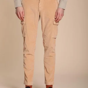 Chile pantalon cargo homme en velours 500 raies extra slim fit ①