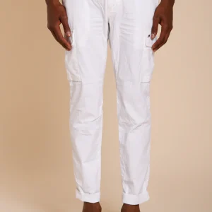 Chile pantalon cargo homme en satin stretch extra slim fit ①