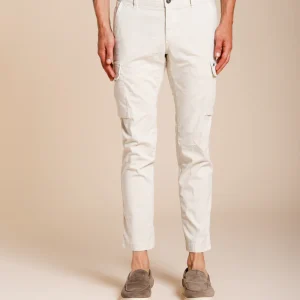Chile pantalon cargo homme en satin stretch extra slim fit ①