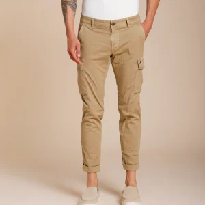 Chile pantalon cargo homme en satin stretch extra slim fit ①