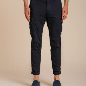 Chile pantalon cargo homme en satin stretch extra slim fit ①