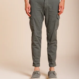Chile pantalon cargo homme en satin stretch extra slim fit ①