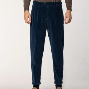 Don Johnson 2 Pinces pantalon chino homme en velours 500 raies carrot fit