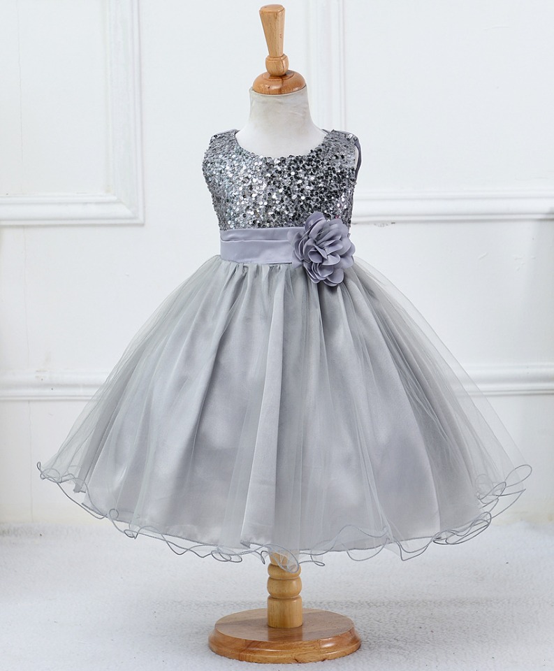 Robe Princesse Mariage Argentée à Paillettes – Image 3