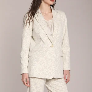Irene blazer long femme en jersey lurex