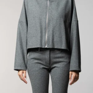 Nora cropped sweat femme en jersey flanelle