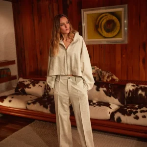 Nora cropped sweat femme en jersey flanelle