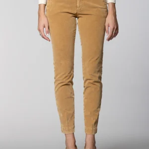 Jaqueline Archivio pantalon chino femme en velours 1000 raies slim fit