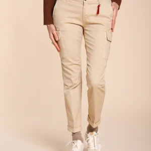 Chile City pantalon cargo femme en satin slim fit