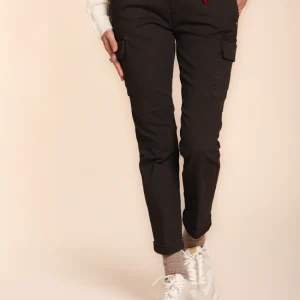 Chile City pantalon cargo femme en satin slim fit