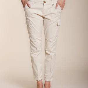 Chile City pantalon cargo femme en gabardine stretch slim fit