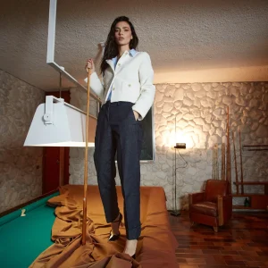 New York Carrot pantalon chino femme en denim stretch carrot fit