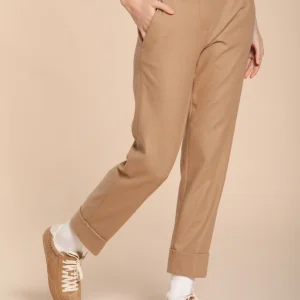New York Carrot pantalon chino femme en jersey flanelle carrot fit