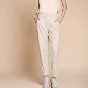 Easy Jogger pantalon chino femme en jersey micro-carreaux relaxed fit