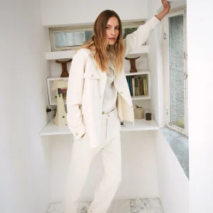 New York Cozy pantalon chino femme en jersey carrot fit