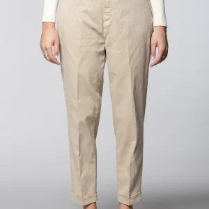 New York Cozy pantalon chino femme en gabardine carrot fit
