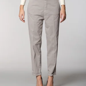 New York Cozy pantalon chino femme en gabardine carrot fit
