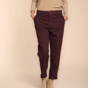 New York Cozy pantalon chino femme en gabardine carrot fit