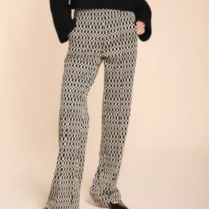 Easy Straight pantalon chino femme en jersey à motif losange straight fit
