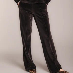 Easy Straight pantalon chino femme en jersey chenille straight fit