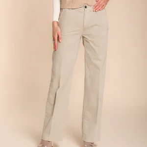 New York Straight pantalon chino femme en gabardine straight fit