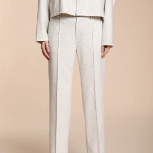 New York Straight pantalon chino femme en jersey flanelle straight fit