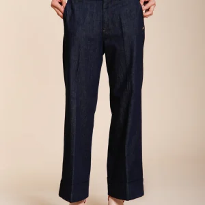 New York Studio Cropped City pantalon chino femme en denim straight fit