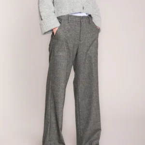 Shon pantalon chino femme en laine unie wide leg