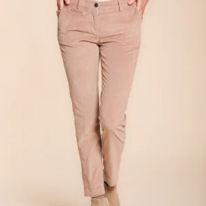 New York Slim pantalon chino femme en velours côtelé slim fit ①