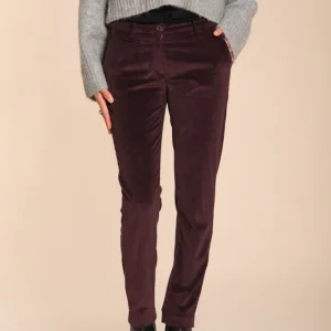 New York Slim pantalon chino femme en velours côtelé slim fit ①