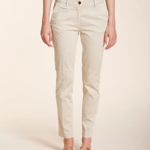 New York Slim pantalon chino femme en satin stretch slim fit ①