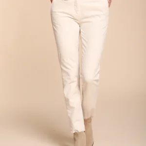 New York Slim pantalon chino femme en satin bistretch slim fit