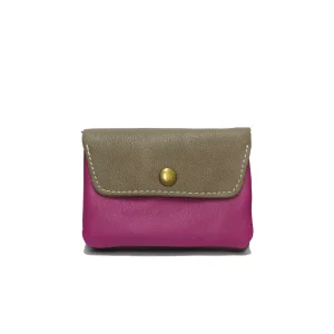 Porte monnaie en cuir à double poches