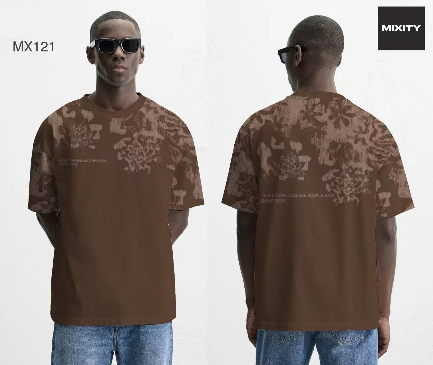 T-shirt oversize à imprimé floral abstrait