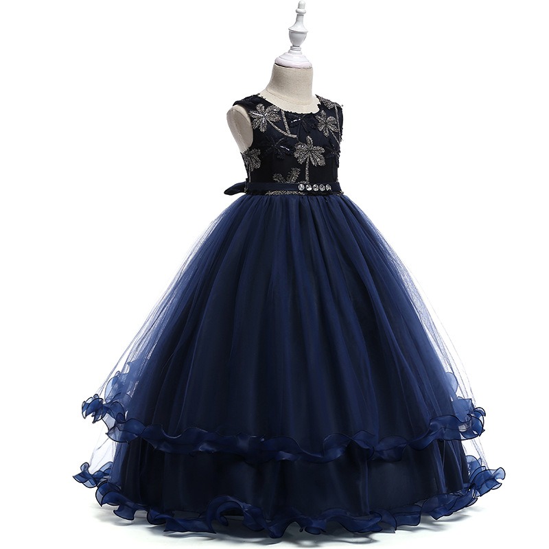 Robe Princesse Longue Bleu Marine – Image 3
