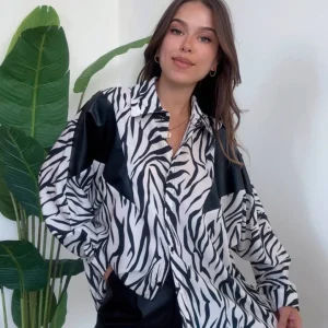 Chemise oversize à motifs imprimé