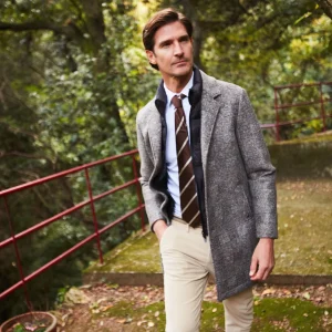 Los Angeles manteau homme en drap de laine motif Prince de Galles