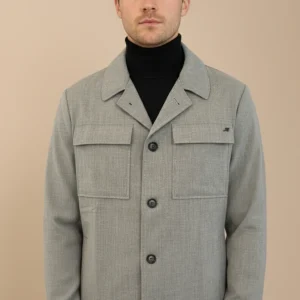 Firenze overshirt homme doublée en laine unie