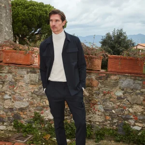 Firenze overshirt homme doublée en laine unie
