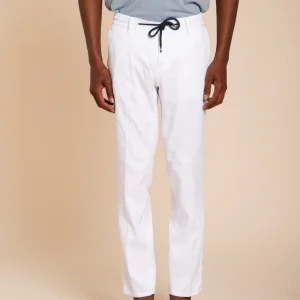 Milano Jogger pantalon chino homme en twill de lin et coton extra slim fit