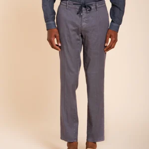 Milano Jogger pantalon chino homme en twill de lin et coton extra slim fit